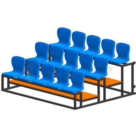Купить Трибуна мобильная 3 ряда сиденья пластиковые на 15 мест в Бронницах 
